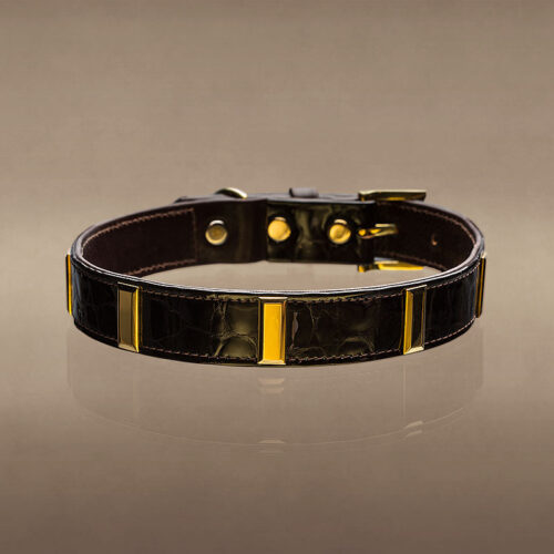 ALESSIA 18K GOLD BAR DOG COLLAR